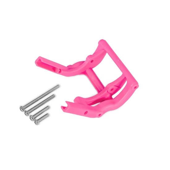 Wheelie bar mount (1)/ hardware (pink) (fits Stampede, Rustler, Bandit series)