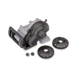 Transmission, slate gray, complete (fits 1/10-scale 2WD Bandit, Rustler, Stampede, Slash) (Bandit & Stampede require 48-pitch spur gears)
