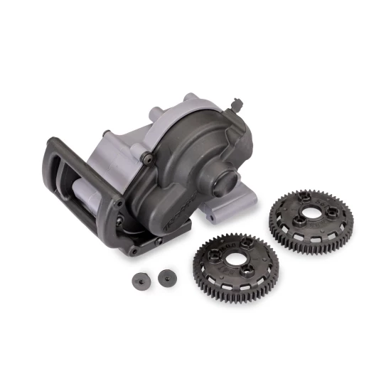 Transmission, slate gray, complete (fits 1/10-scale 2WD Bandit, Rustler, Stampede, Slash) (Bandit & Stampede require 48-pitch spur gears)