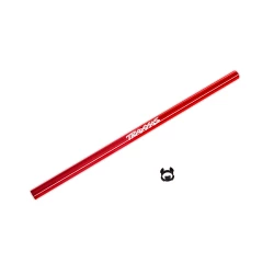Driveshaft, center, 6061-T6 aluminum (red-anodized) (214mm)/ center bearing bushing