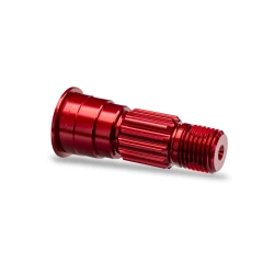 Stub axle, front, 6061-T6 aluminum (red-anodized)