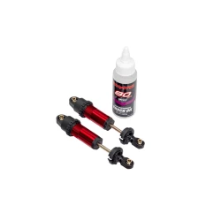Shocks, GT-Maxx, front, aluminum, red-anodized (fully assembled w/o springs) (2)