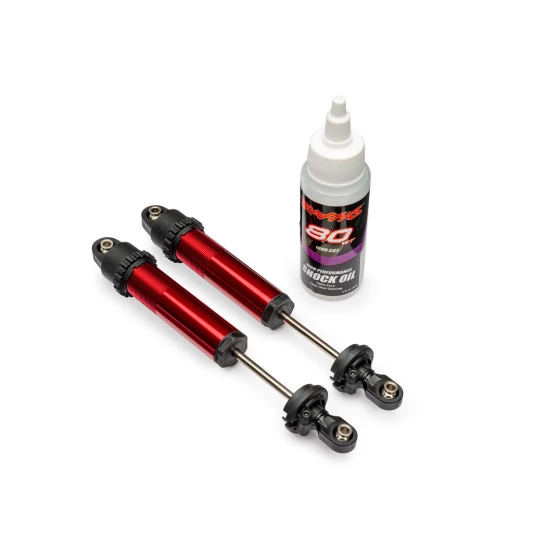 Shocks, GT-Maxx, rear, aluminum, red-anodized (fully assembled w/o springs) (2)