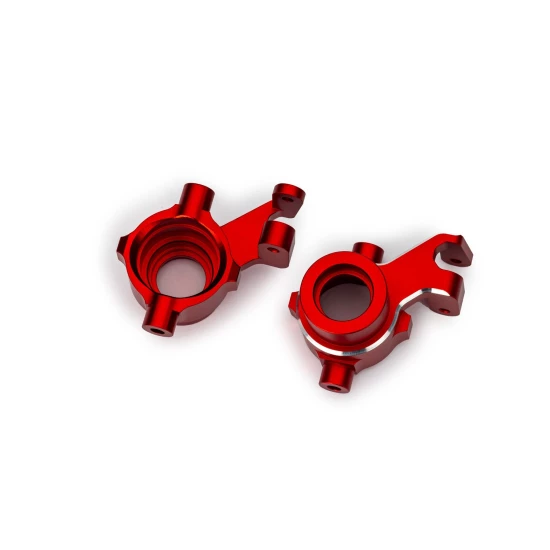 Caster blocks, 6061-T6 aluminum (red-anodized), left & right/ 4x22mm pin (4)/ 3x10mm BCS (with threadlock) (4)/ retainers (4)
