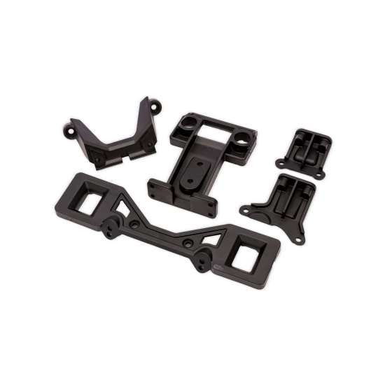 Body mounts (front & rear)/ spacer, front/ body mount bracket, rear (2) (for clipless body mounting) (fits #3695A or 9495A transmission)