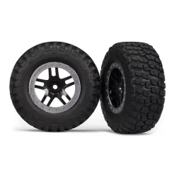 Tires & wheels, assembled, glued (SCT Split-Spoke, black, sa, TRX5883