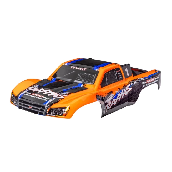 Body, Slash 4X4 (also fits Slash VXL & Slash 2WD), orange (painted, decals applied) (assembled with front & rear latches for clipless mounting)