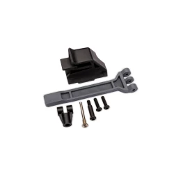 Battery hold-down (slate gray)/ battery clip/ hold-down post/ screw pin/ pivot post screw (fits #3728-BLK, 3728-GRAY or 3728-STGRY lower chassis)