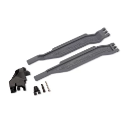 Battery hold-down (slate gray)/ battery clip/ hold-down post/ screw pin/ pivot post screw