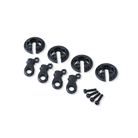 Spring retainers, lower, slate gray (captured) (4)/ 2.5x10 CS (4)