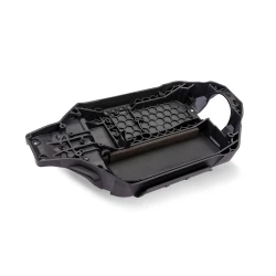 Chassis w/ bearing support for center driveshaft, steel gray (162mm long battery compartment) (fits flat style battery packs) (use only with #7430R front bulkhead & #6726X battery hold-down) (requires #6724-BLK receiver box)