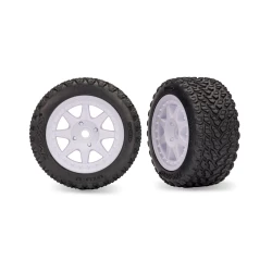 White Rear Mini Rally wheels with Rally Tires (2)