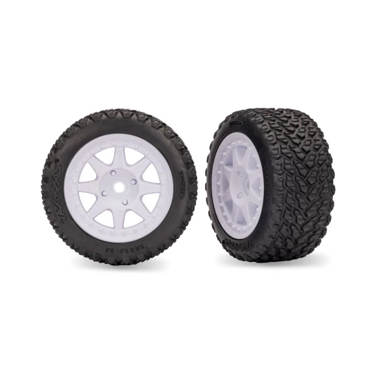 White Rear Mini Rally wheels with Rally Tires (2)