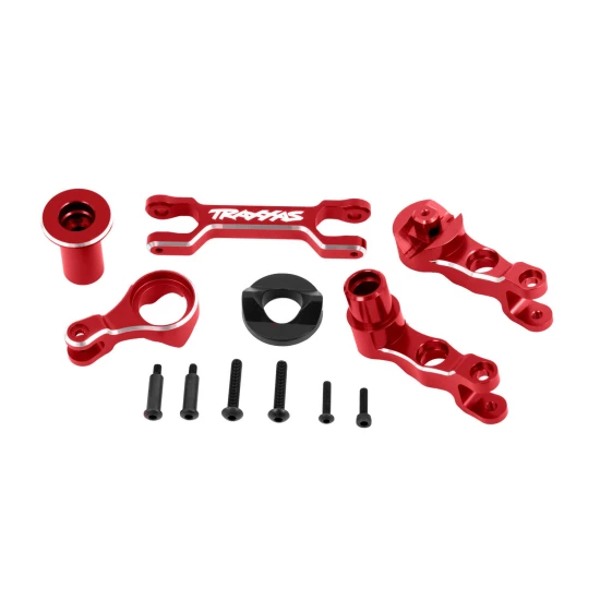 Steering bellcranks (left & right)/ draglink (6061-t6 aluminum, red-anodized) (fits x-maxx)