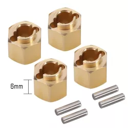 INJORA 4PCS 6mm Brass Wheel Hex Hub Extenders For 1/18 TRX4M