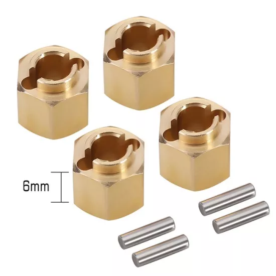 INJORA 4PCS 6mm Brass Wheel Hex Hub Extenders For 1/18 TRX4M