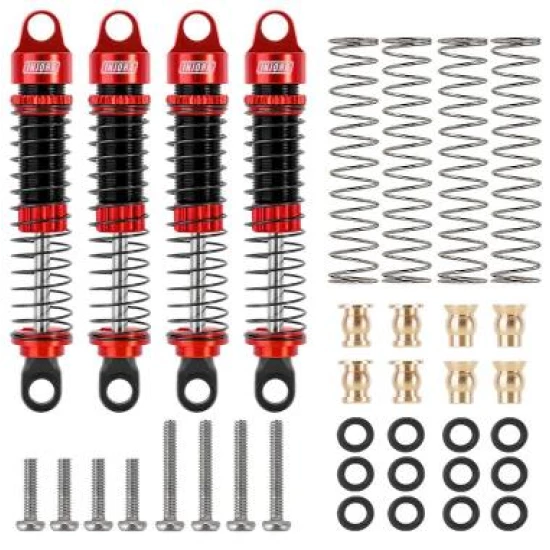 INJORA 59mm Lange Schroefdraad Oliegevulde Schokdempers Rood Voor 1/18 TRX4M