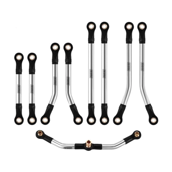 INJORA Roestvrijstalen Hoogte Vrije Spoorstangen Set voor 1/18 TRX4M High Trail K10 en F150
