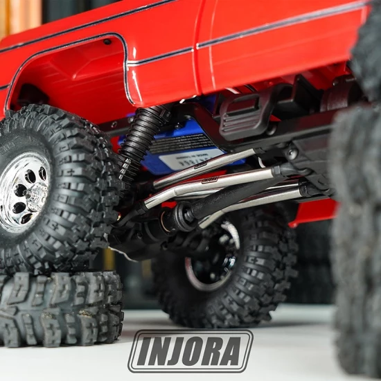INJORA Roestvrijstalen Hoogte Vrije Spoorstangen Set voor 1/18 TRX4M High Trail K10 en F150