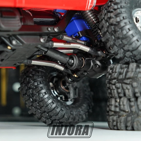 INJORA Roestvrijstalen Hoogte Vrije Spoorstangen Set voor 1/18 TRX4M High Trail K10 en F150
