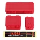 INJORA 3 stuks Rode Plastic Opbergbox Decoratie Gereedschap, 1/10 schaal accessoires voor RC Crawler