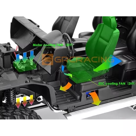 INJORA Black Interior Body Shell Cab Seat Kit for TRX4 G500 TRX6 G63