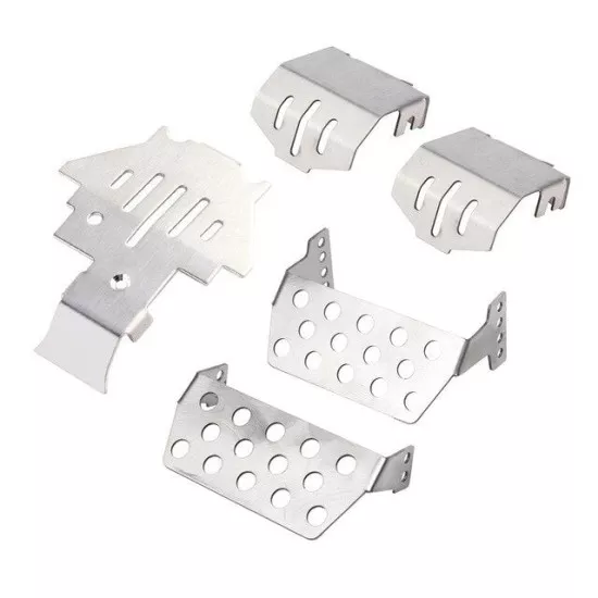 INJORA Stainless Steel Chassis Armor Axle Protector Skid Plate for Traxxas TRX-4