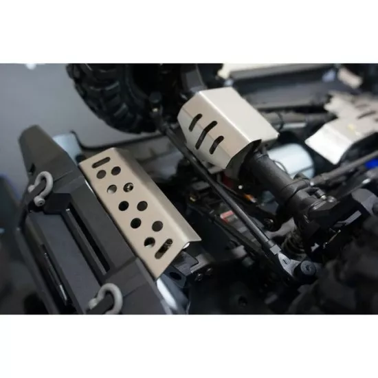 INJORA Stainless Steel Chassis Armor Axle Protector Skid Plate for Traxxas TRX-4