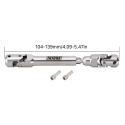 INJORA roestvrijstalen heavy-duty aandrijfas 104-139mm voor 1/10 RC crawler