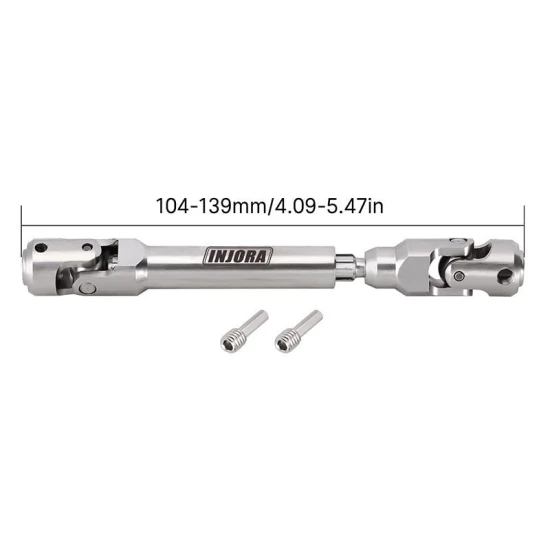 INJORA roestvrijstalen heavy-duty aandrijfas 104-139mm voor 1/10 RC crawler