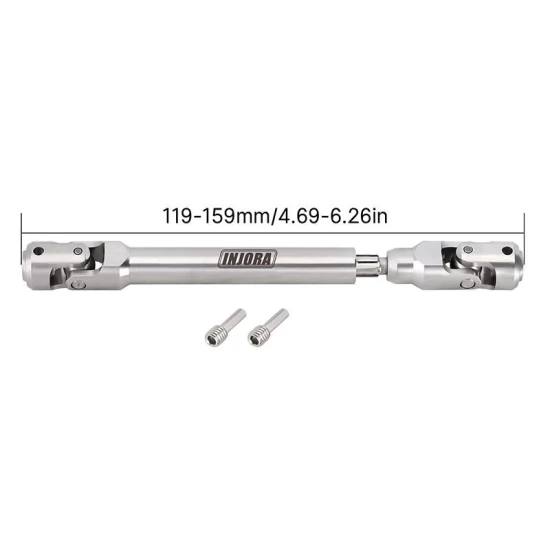 INJORA roestvrijstalen heavy-duty aandrijfas 119-159mm voor 1/10 RC crawler