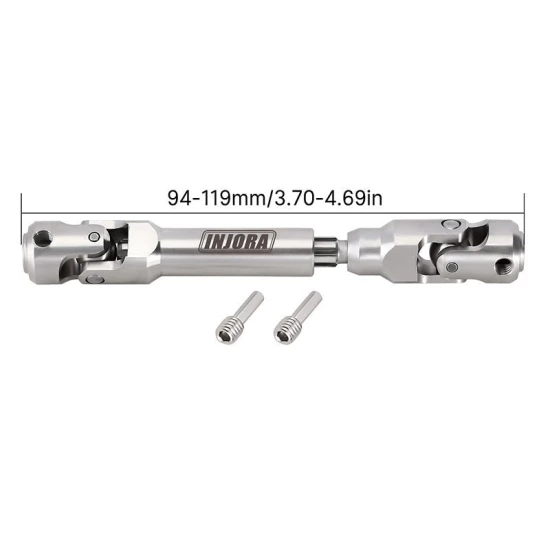 INJORA roestvrijstalen heavy-duty aandrijfas 94-119mm voor 1/10 RC crawler