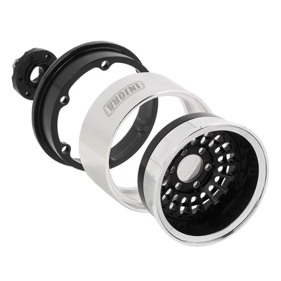 INJORA Turbine 1.9 Aluminium Beadlock Wielen Offset -10mm Voor 1/10 RC Crawler (4) zwart