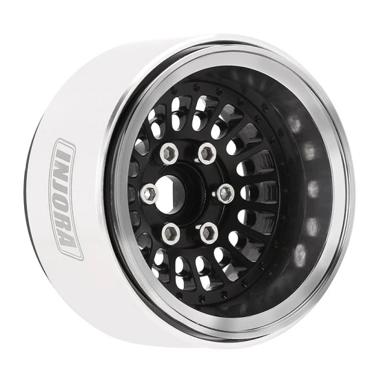 INJORA Turbine 1.9 Aluminium Beadlock Wielen Offset -10mm Voor 1/10 RC Crawler (4) zwart