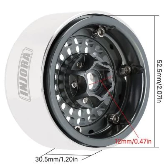 INJORA Turbine 2.2 Aluminium Beadlock Wielen Offset -10mm Voor 1/10 RC Crawler 