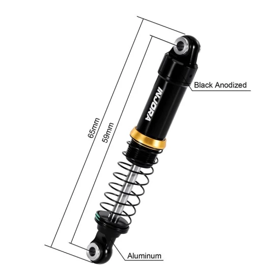 INJORA LS 59 mm aluminium olie schokdempers voor 1/18 TRX-4M zwart