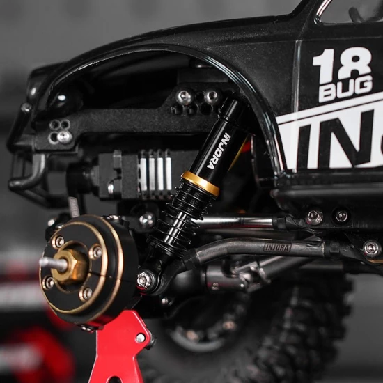 INJORA LS 59 mm aluminium olie schokdempers voor 1/18 TRX-4M zwart
