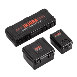 INJORA 3 stuks Mini Opslagdoos Uitrustingskoffer Schaal Accessoire Voor 1/18 1/24 RC Crawler zwart