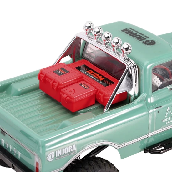 INJORA 3 stuks Mini Opslagdoos Uitrustingskoffer Schaal Accessoire Voor 1/18 1/24 RC Crawler rood