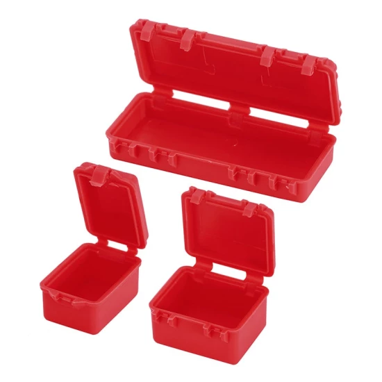 INJORA 3 stuks Mini Opslagdoos Uitrustingskoffer Schaal Accessoire Voor 1/18 1/24 RC Crawler rood