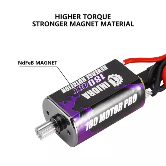 INJORA 180 PRO Brushed 48T Purple Motor with Steel Pinion for 1/18 TRX4M