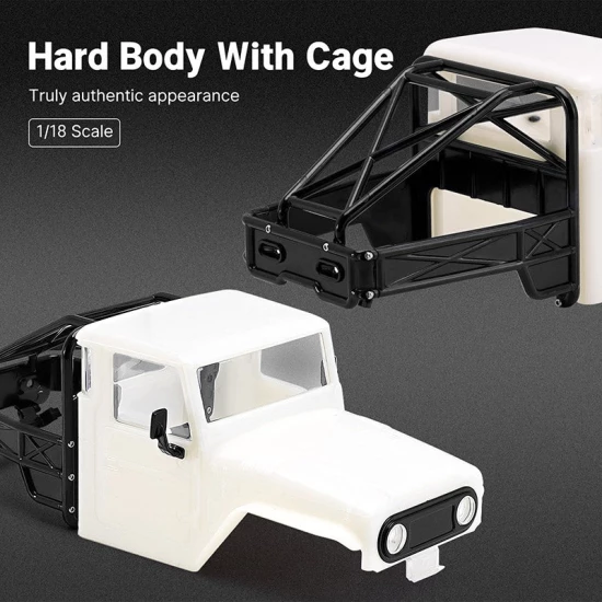 INJORA IR40 Half Truck Harde Kunststof Carrosserie met Kooi voor 1/18 TRX4M Defender Bronco