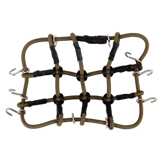 INJORA Mini Elastisch Bagagenet voor 1/24 en 1/18 RC Crawlers Olijfgroen