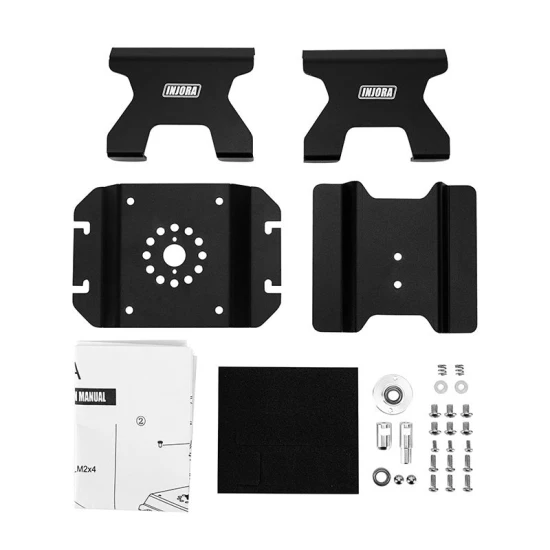 INJORA Aluminium RC Autostandaard met Schokdemperhouder voor 1/24 en 1/18 RC Crawlers zwart