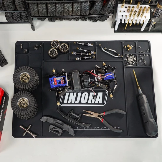 INJORA Siliconen Werkmat Pit Mat voor 1/18 en 1/24 RC Auto's (420x297mm)