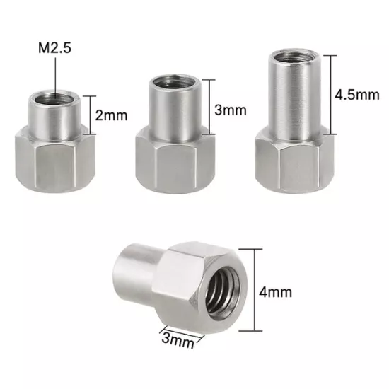 INJORA 4PCS 2/3/4.5mm M2.5 Long Nuts For 1/18 TRX4M