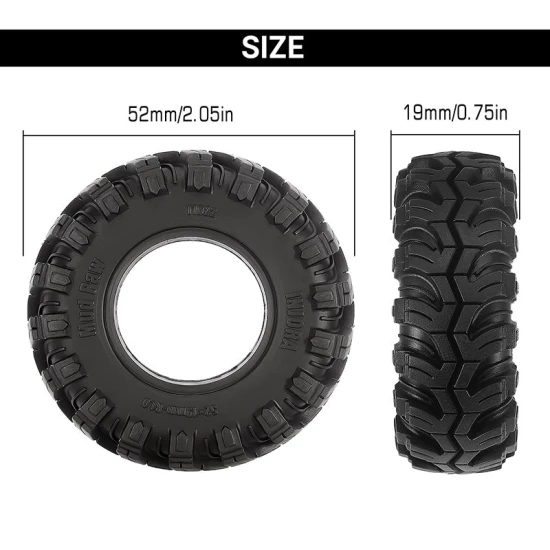 INJORA 1.0 58x23mm Mud Paw M/T Banden 4 stuks