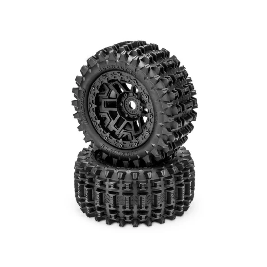 Magma Reifen medium auf Felgen schwarz 17mm (2) JConcepts für TRX Sledge (mit Verb.), Arrma Kraton 6s