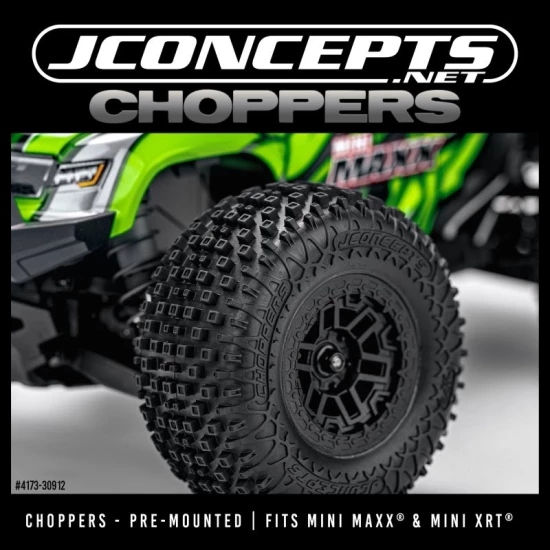 Choppers geel op zwarte Shuttle velgen JConcepts voor Traxxas Mini-Maxx en Mini-XRT 2 stuks