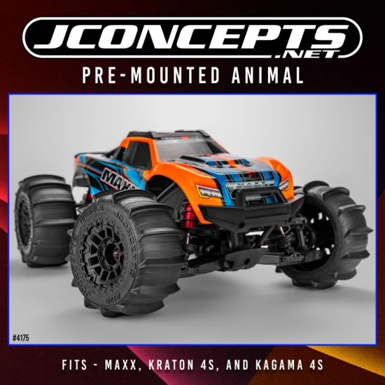 JConcepts Animal Voor gemonteerde Banden, geschikt voor Maxx, Kraton 4S en Kagama 4S 2 stuks
